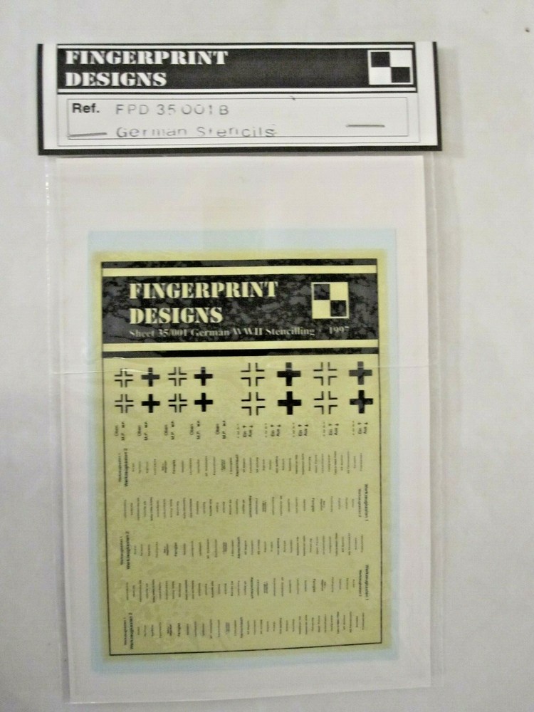 Fingerprint Designs – German Stencil FPD35001B 1/35 Scale