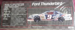 1/24 AMT-ERTL PLASTIC MODEL KIT, COORS LIGHT BEER, #9, BILL ELLIOTT, SEALED