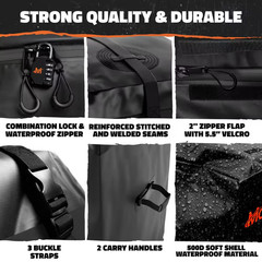 16 Cu Ft. Waterproof Hitch Cargo Carrier Bag (58 In. X 20 In. X 24 In.) with 3-B