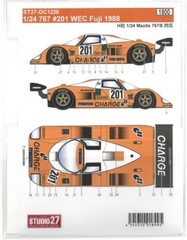 Studio 27 1/24 Mazda 767#201 WEC Fuji 1988 decal for Hasegawa from Japan 11670