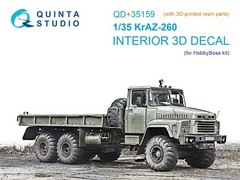 QD+35159 Quinta Studio 1:35 KrAZ-260 Interior 3D Decal for Hobby Boss kits