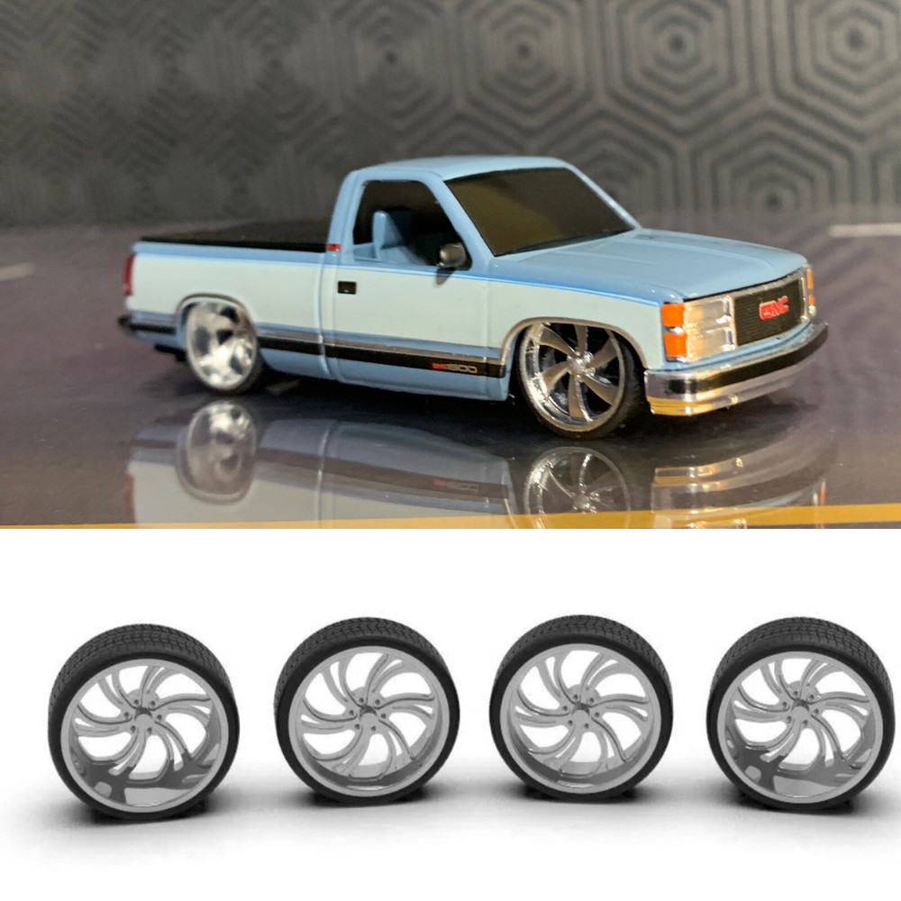1:64 Helix 26″ Deep And Shallow Wheels/Pro tires. Truck Not Included. 3D Printed
