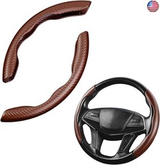 Steering Wheel Cover, 2PCS Segmented Steering Wheel Protector, Carbon Fiber
