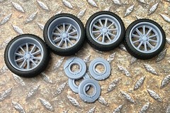 1/24 Scale: 21/20 inch Rambler Wheels/tires for Model Car. Resin; 1/25; 3D Print
