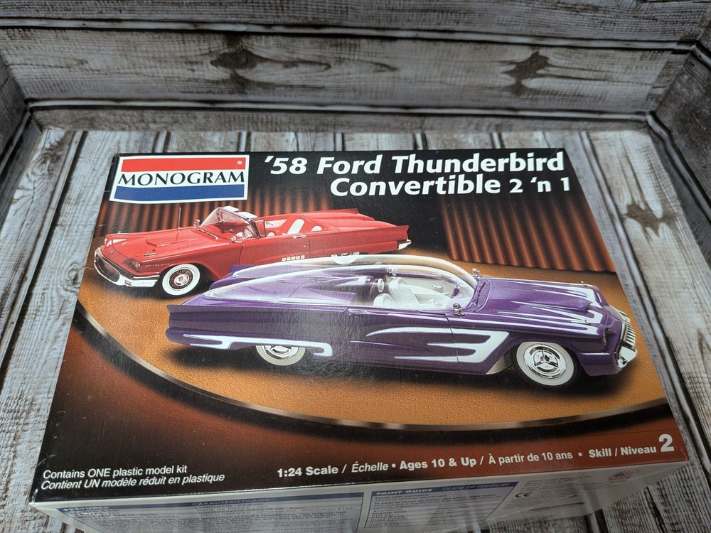 Monogram ’58 Ford Thunderbird Convertible 2 N 1 Plastic Model Car Kit