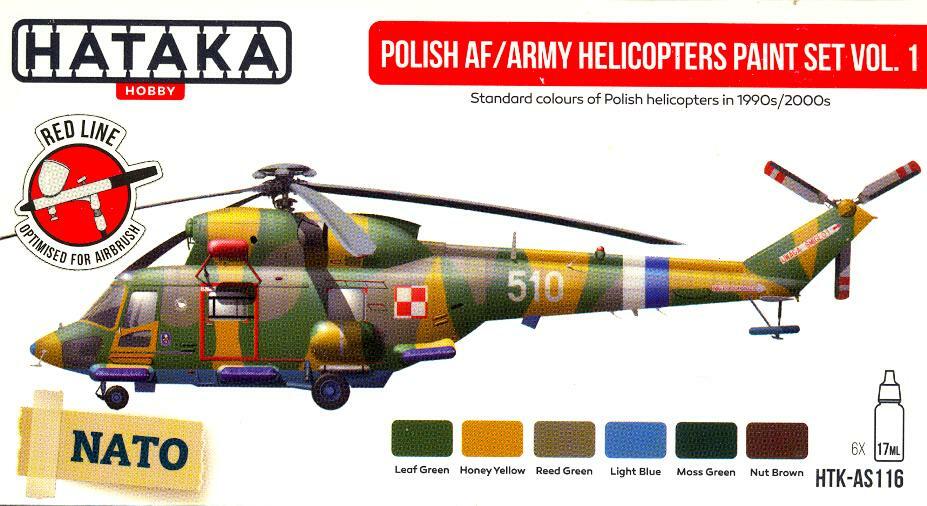 Hataka Hobby Paints POLISH AIR FORCE & ARMY HELICOPTER COLORS Acrylic Paints