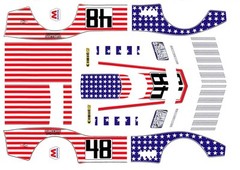 #48 Stars N Stripes Corvette 1971  1/24th – 1/25th Scale Waterslide Decals