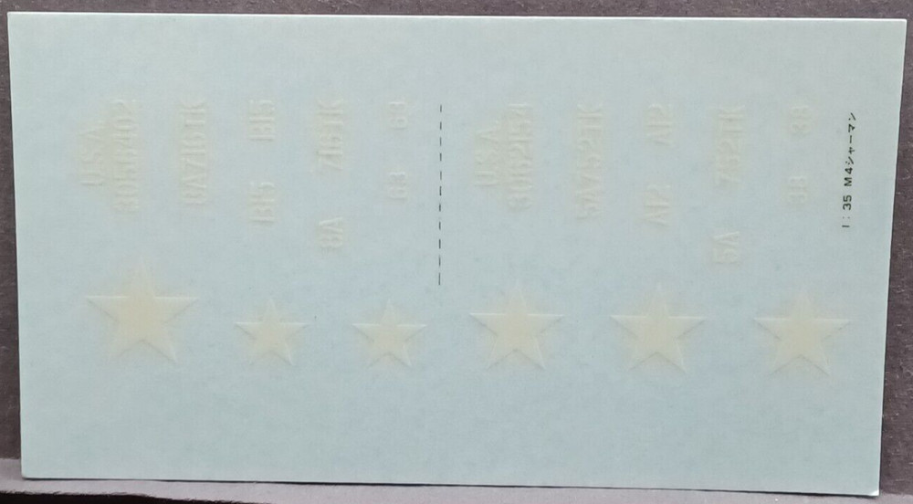 Nichimo | No. ? | 1:35 M4 Sherman Tank Decals