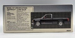 AMT, Chevrolet, C1500, 454SS, Model Kit, 1:25 Scale, 6032, 1991, Extra Parts.