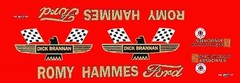 Romy Hammes Ford 1965 Dick Brannan 1/18th Scale Waterslide Decals