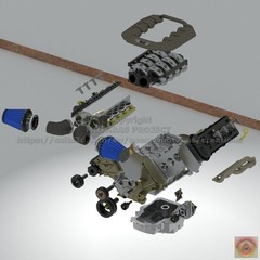 1:25-1:24 Scale Resin Ford V8 Dark Horse Engine Kit