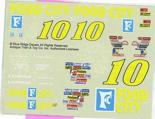 Blue Ridge #10 Food City Lumina-Jimmy Spencer Nascar decal
