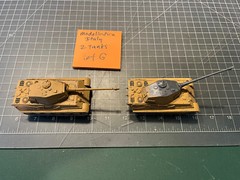 MODELLISTICA Italy Minitanks TWO WWII PAINTED TAN TANKS – Approx 4″ Long LOT G