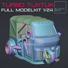 1:24 Scale Turbo TUK TUK Full Model Kit, Resin Printed-Unpainted,Un-Assembled