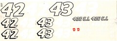 Fred Cady 607 #42/#43 Southern Chrysler Plymouth Drag decal