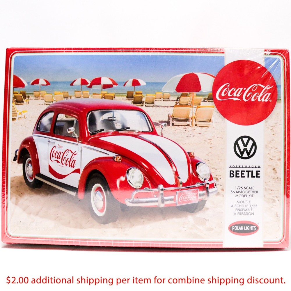 Polar Lights Coca-Cola Volkswagen Beetle 1:25 Scale Model Car Kit
