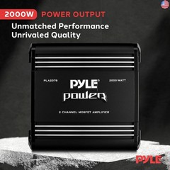 Pyle 2 Channel Car Stereo Amplifier – 2000W High Power Dual Channel Bridgeable