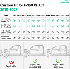 for Ford F150 Seat Covers 2015-2023 2024 2025 2026 (Only Front Seat Covers), Lea