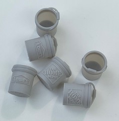 1/25 1/24 Scale 5 Gallon Utility Buckets x6 Home Depot Lowes Diorama Garage Part