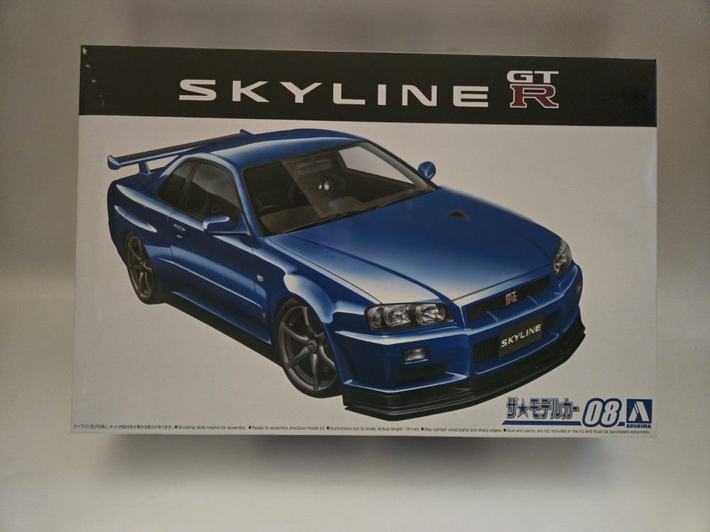 Aoshima 1/24 NISSAN BNR34 SKYLINE GT-R V-spec II ’02 Model Kit 08