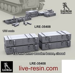Live Resin 1/35 122mm Ammo Wooden Boxes, Closed