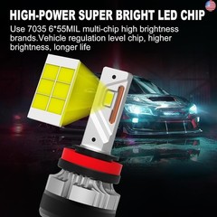 H11 LED Bulbs Super Bright, H8 H9 H16 Bulbs 900% 90000LM Brightness with Fan