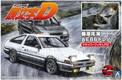 1/24 Initial D No.14 Takumi Fujiwara AE86 Trueno Plastic Model Kit with Driver F