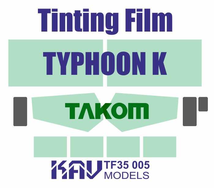 1:35 Window Tint Film for KamAZ 63968 Typhoon K Takom 2082