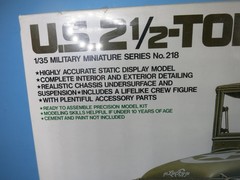 TAMIYA-U.S. 2 1/2 Ton 6X6 Cargo Truck 1:35th Scale Plastic Model Kit-SEALED
