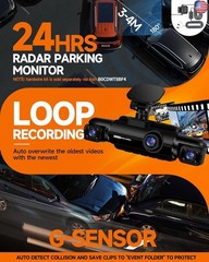 360° Dash Cam Front and Rear Inside, 4 Channel FHD 4 * 1080P, Wi-Fi GPS Voice