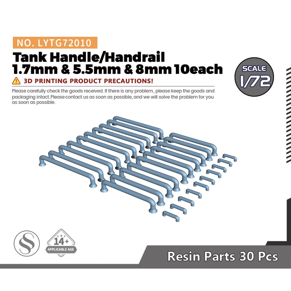 LYTG010 1/72 Model Upgrade Parts Tank Handle/Handrail 1.7mm & 5.5mm & 8mm 10each