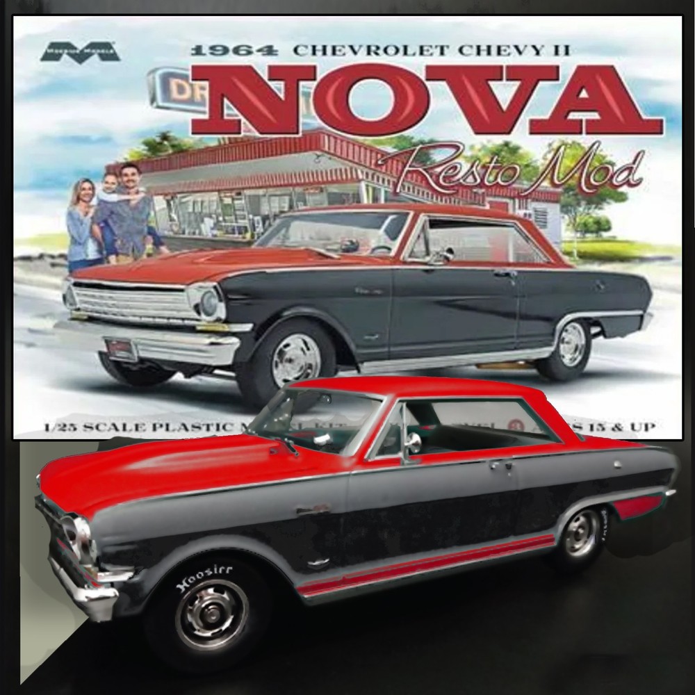 MOEBIUS MODELS 2321 1/25 1964 CHEVROLET CHEVY II NOVA ‘RESTO MOD’ MODEL KIT