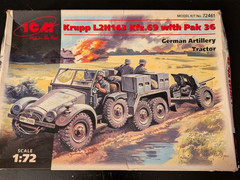 ICM 72461 Krupp L2H143 Kfz.69 Pak 36 1/72 WWII German Artillery Tractor Model