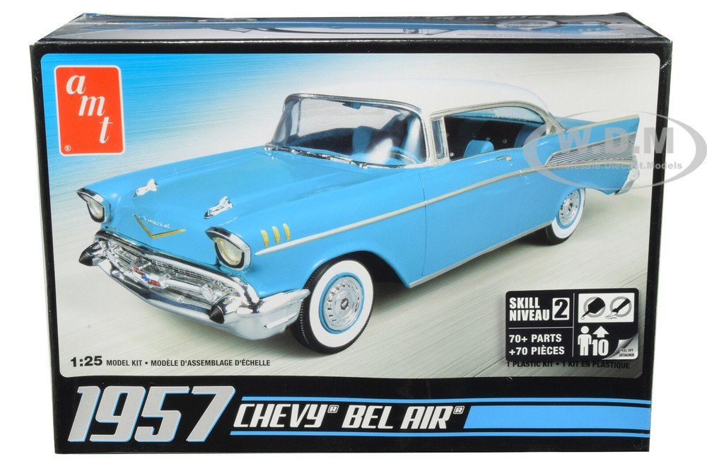SKILL 2 MODEL KIT 1957 CHEVROLET BEL AIR 1/25 SCALE MODEL BY AMT AMT638 M