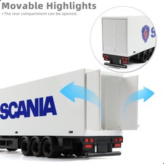 1/43 Scale Swedish Style Semi Truck with Transport Container Die-Cast Model – He
