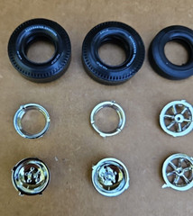 AMT 1/25 DOUBLE DRAGSTER, FIAT TOPOLINO WHEELS AND TIRES