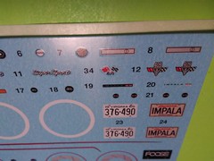 65 1965 Impala SS 396 1/25 Waterslide Decal Sheet Engine Emblems Chip Foose