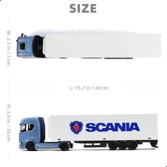 1/43 Scale Swedish Style Semi Truck with Transport Container Die-Cast Model – He