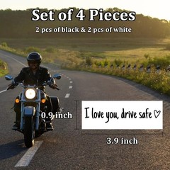 4Pcs I Love You Drive Safe Mirror Sticker, Cute Black&White, Blackwhite-4pcs