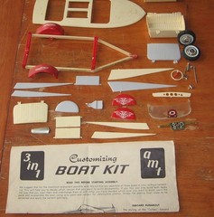 AMT Customizing Boat Kit Lot of 2 Vintage Built in Box & Unbuilt Blueprinter 60s