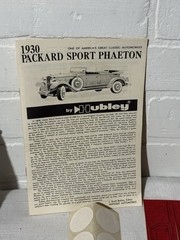 Hubley 1930 Packard Sport Phaeton Metal Model Kit in Clean Box 1/22 Scale