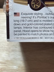 ‘85 Trans Am Pontiac Monogram 1/24 Plastic Model Kit 2224 SEALED (Manuf 1984)