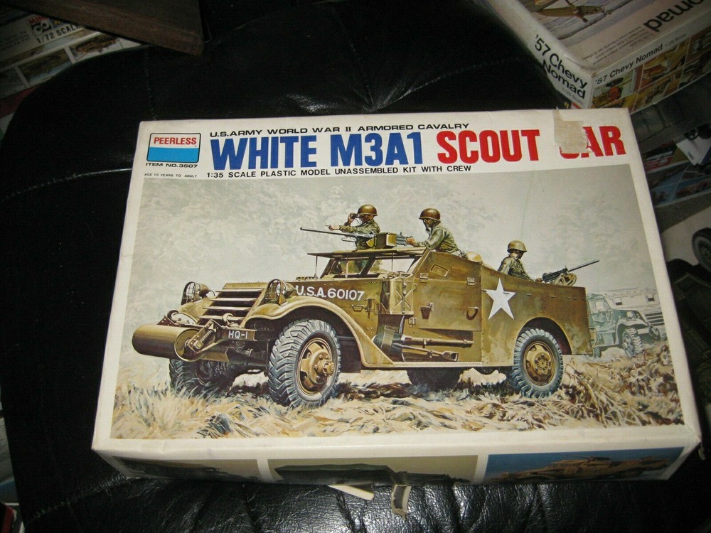 MIB White M3A1 Scout Car with crew by Peerless in 1/35 scale