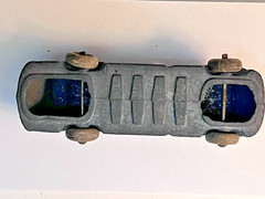 Vintage 1930s Oil & Fuel Tanker Truck Lead Slush Cast Toy Car- Blue