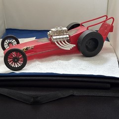 Red/Black/Silver Plastic Dragster Car Model Ready to Go Pre-Built