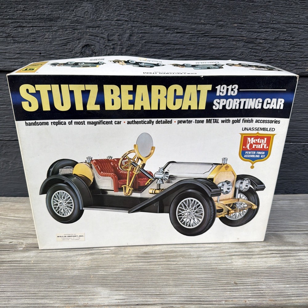 Vintage Metal Craft STUTZ BEARCAT 1913 Sporting Car Pewter-Tone Kit 6492 NIOB