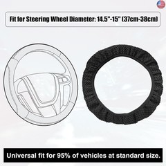 X AUTOHAUX Steering Wheel Cover Universal Elastic Stretch Antislip Breathable