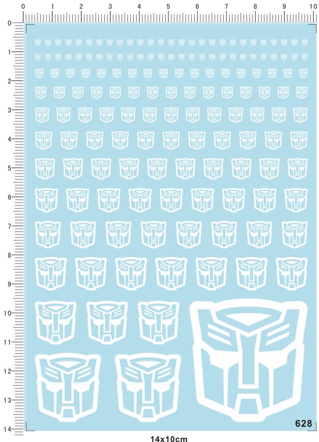 Water Slide Decals BXJG (white) 628