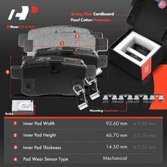 A-Premium 11.09 inch (282 mm) Rear Drilled and Slotted Disc Brake Rotors +