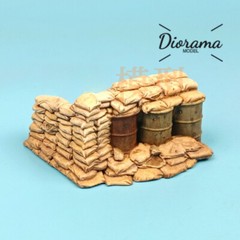 Diorama 1/35 Resin Sandbag Walls Trench Bunker Military Scene Model Accessories
